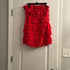 Leifsdottir Silk Red Ruffled Mini Dress size 4
